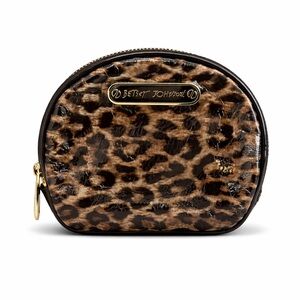 Betsey Johnson Brown Leopard Print Coin Pouch